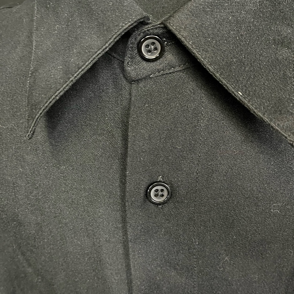 Lineage Solid Black Button Down Size Xxl - image 3